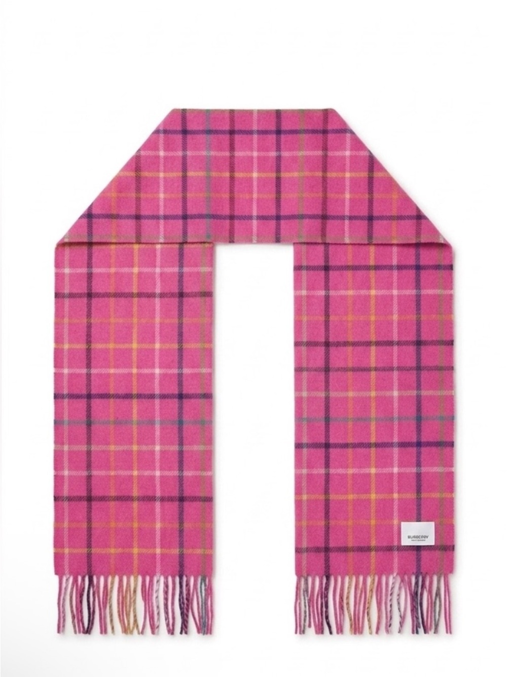 Coach Cashmere Pink Tattersall Scarf